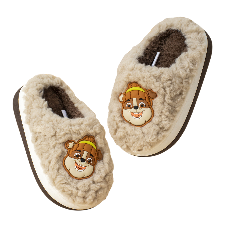 汪汪队儿童棉拖鞋女童卡通居家加绒拖鞋男孩防滑毛拖宝宝保暖棉鞋