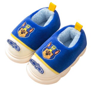 汪汪队宝宝棉鞋儿童包跟室内外穿冬季加绒棉拖鞋小孩软底防滑毛拖