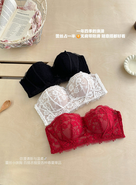 法式内衣女小胸聚拢显大无钢圈收副乳防下垂上托不空杯文胸罩