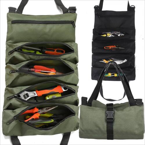 Tool Roll,Multi-Purpose Roll Up Tool Bag,Wrench Roll,Canvas