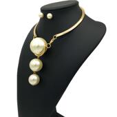 women tassel 欧美夸张大珍珠项链 suit jewelry pearl necklace