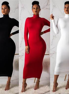 Women Winter Dress Sexy Club Party Dresses Long Sleeve