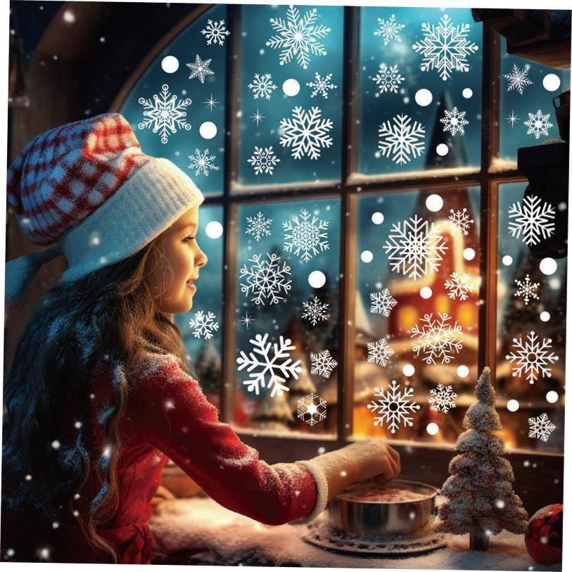 Christmas Snowflake window sticker Glass stickers圣诞窗贴