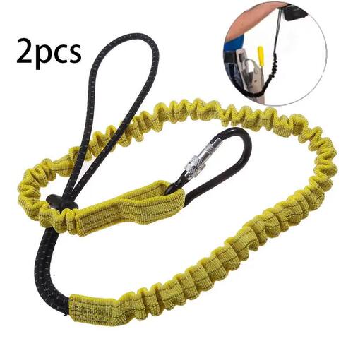 Safety Bungee Tether Tool Lanyard With Carabiner Hook Climbi