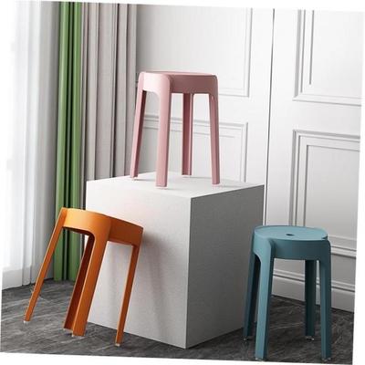 Nordic round stool plastic adult stackable high table chair