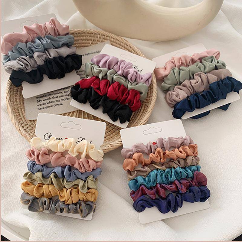 4/6 Pcs/Set Woman Fashion Scrunchies Velvet Hair Ties Girls