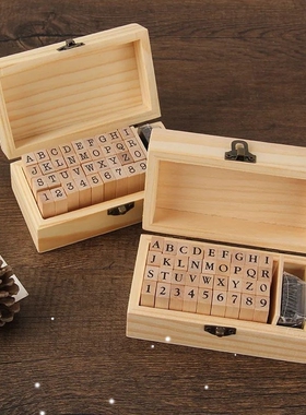 1 Set Self Inking Number Letter Stamp School Stationery Wood