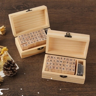 1 Set Self Inking Number Letter Stamp School Stationery Wood