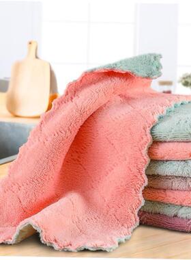 Double-layer Absorbent Microfiber Kitchen Dish Cloth towel