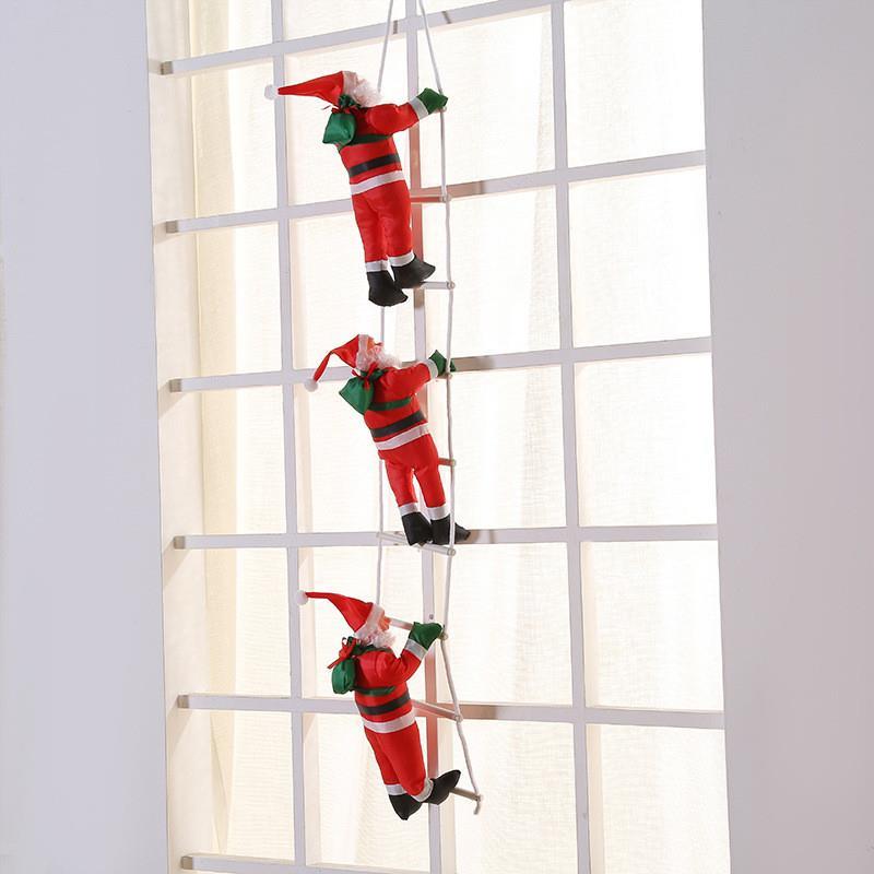 Christmas Pendant Window Climbing Ladder Santa Claus Decorat