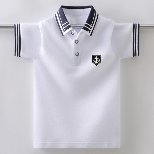 男童短袖T桖夏季翻领上衣polo衫