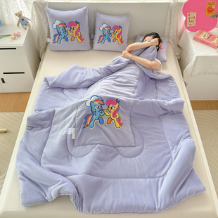 小马宝莉 加厚 牛奶绒抱枕被子两用二合一车用午睡沙发靠枕毯子