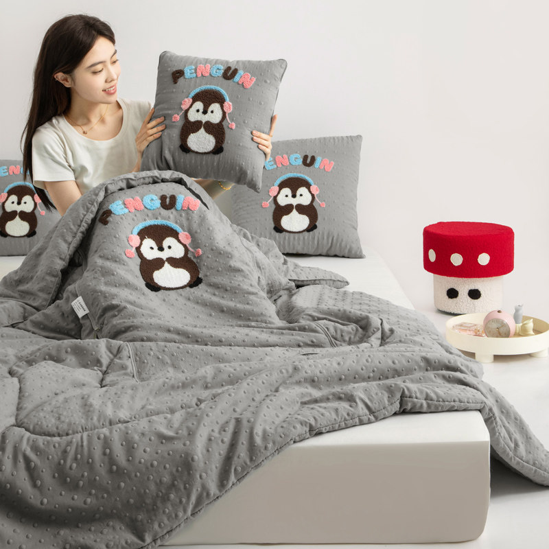 双层纱豆豆抱枕被子两用车载靠枕办公室车用午睡毯子汽车枕头被,居家布艺,抱枕被,淘宝优惠券,粉丝福利购,淘宝优惠卷