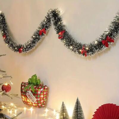 Christmas Tinsel Garland Artificial Christmas Garland With L