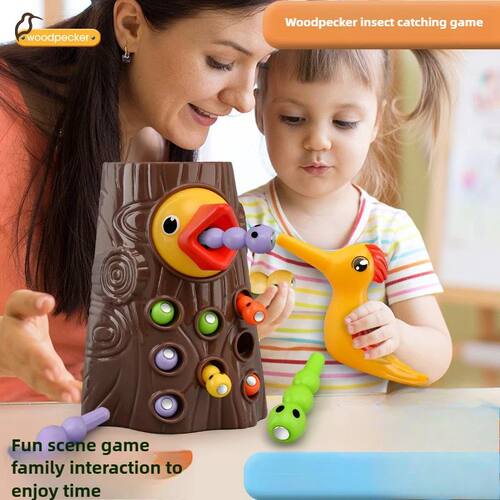 Woodpecker Toys Fishing Catching Insects Small Game Bird Cat