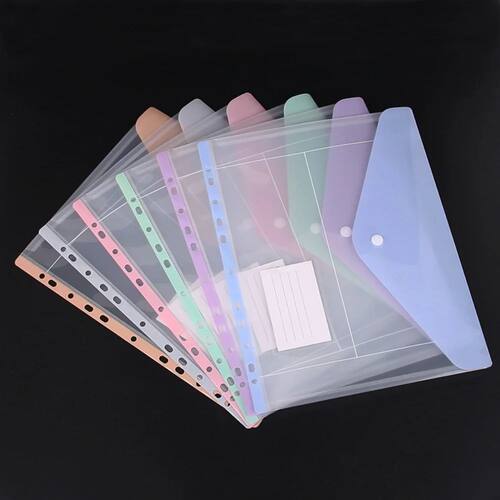 Plastic 11-hole Loose-leaf File Bag Transparent 3-hole Folde