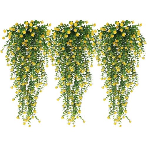 3pcs Artificial Hanging Plants Fake Hanging Plant Faux Eucal