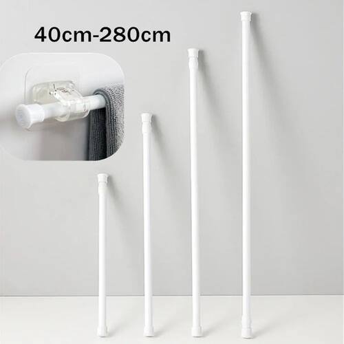 40-280cm Adjustable Curtain Rod Spring Loaded Extendable Tel