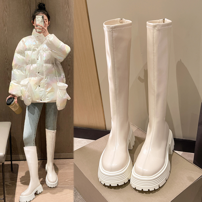 优兰意厚底增高显瘦显腿长长靴女