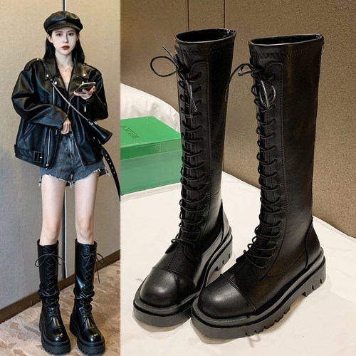 厚底新款显瘦不过膝长筒靴子女