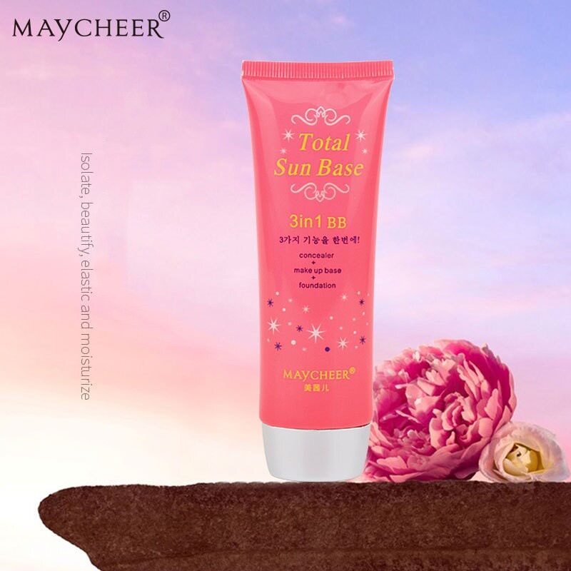 美茜儿MAYCHEER三合一多功能BB霜裸妆水润隔离遮瑕粉底液提亮肤色