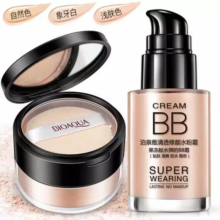 BIOAOUA清透修颜水粉霜裸妆bb霜女彩妆遮瑕补水保湿增白提亮肤色
