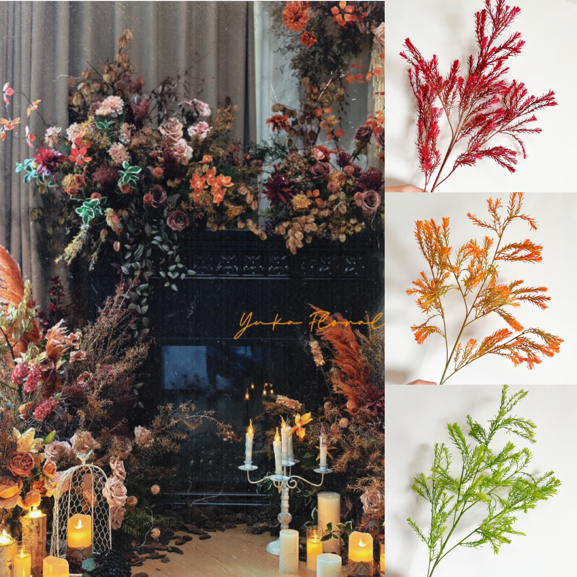 高仿真千层金假花干树枝婚庆家居美陈婚庆堂黄金柳装饰花艺花材