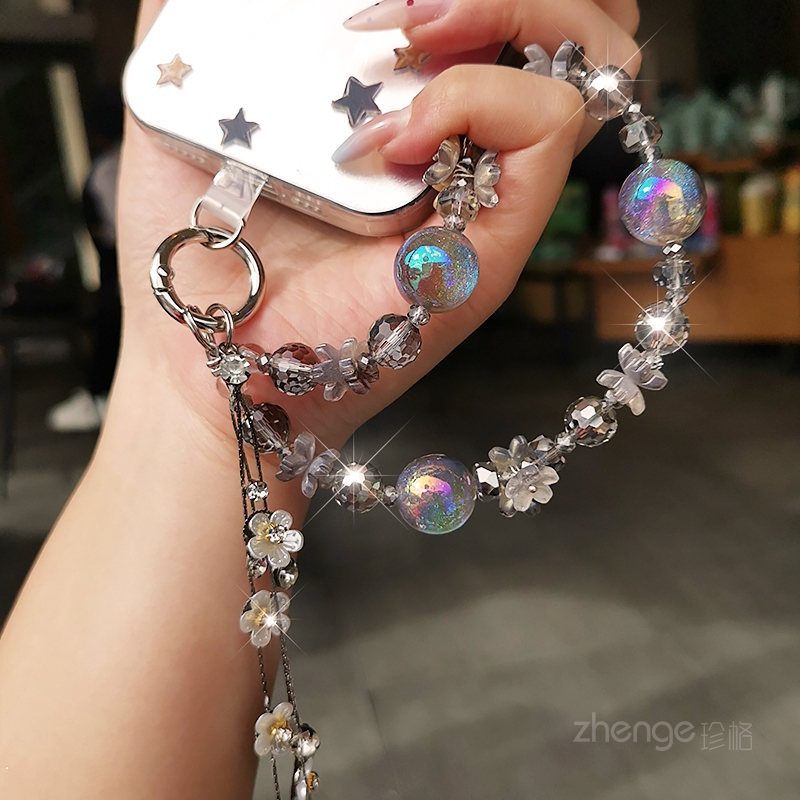 星空水晶珠手机链挂件女精致饰品