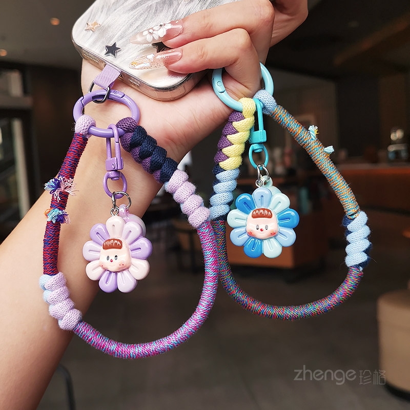 虹客手机挂绳女士高颜值花样编织手腕短款户外登山旅游出行逛街拍照防丢手提链带子电话套壳挂件吊绳通用新品