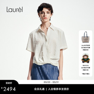 衬衫 短袖 Laurel劳芮航海扭结短款 LWL362C07100 芮动系列
