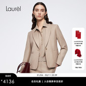 LWL364T03200 丝羊绒一粒扣西装 柔软山羊绒 Laurel劳芮新款