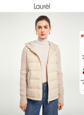 【白鹅绒】Laurel劳芮羊毛针织连帽夹克式羽绒服LWD341L00400