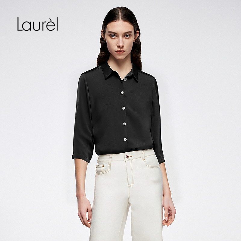 【桑蚕丝】Laurel劳芮新款真丝八分袖衬衫女LWD346C02400