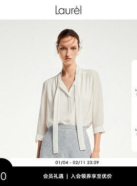 【真丝】Laurel劳芮新款飘带领衬衫女LWL352C04800
