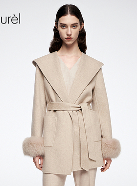 【鄂尔多斯山羊绒】Laurel劳芮新款连帽短款大衣LWL364D05500