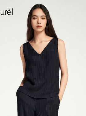 【桑蚕丝】Laurel劳芮新款压褶真丝两面穿背心女LWL353B00400