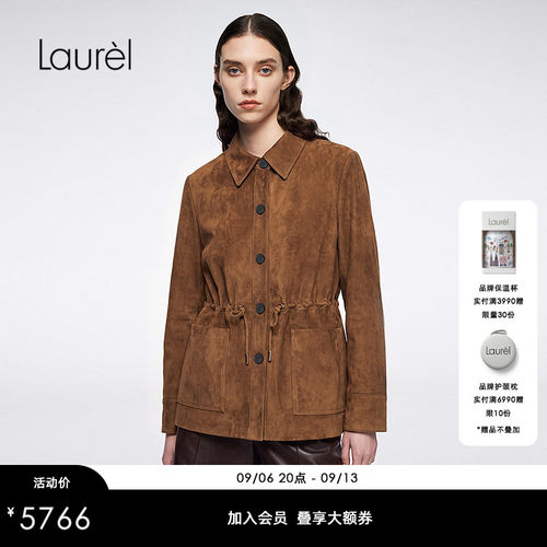 【羊皮革】Laurel劳芮26早秋新款翻领大口袋麂皮外套LWD371X020DX