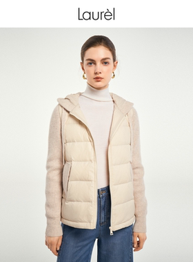 【白鹅绒】Laurel劳芮羊毛针织连帽夹克式羽绒服LWD341L00400