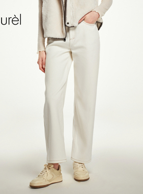 【长绒棉】Laurel劳芮新款淡人加绒直筒裤女LWL353K06200