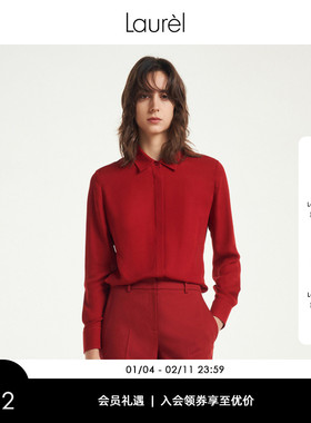 【真丝】Laurel劳芮新款新年红真丝双乔衬衫女LWL351C00700