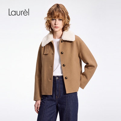 【绵羊毛】Laurel劳芮26早秋新款双面呢翻领短款外套LWD373W00900