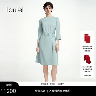 【三醋酯】Laurel劳芮新款收腰褶皱连衣裙女LWD346Y60100
