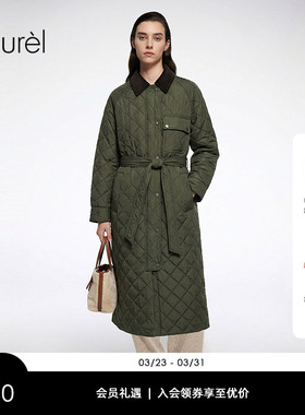 【锦纶】Laurel劳芮26春新款工装风灯芯绒长款棉服LWD371L00100