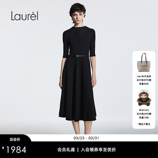 法式 Laurel劳芮新款 浪漫针织连衣裙女LWD366Y10100 粘纤