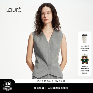 Laurel劳芮25春秋新款 简约通勤摩登中性马甲女LWD351B01200 经典