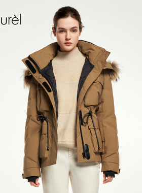 【白鹅绒】Laurel劳芮新款短款收腰连帽羽绒服女LWL354L02300