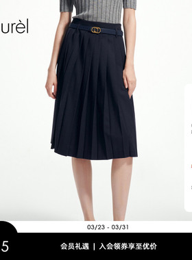 【绵羊毛】Laurel劳芮新款miu系航海百褶裙女LWL361Q00300