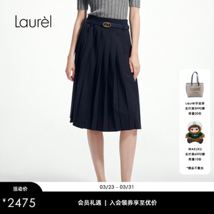 miu系航海百褶裙女LWL361Q00300 Laurel劳芮新款 绵羊毛