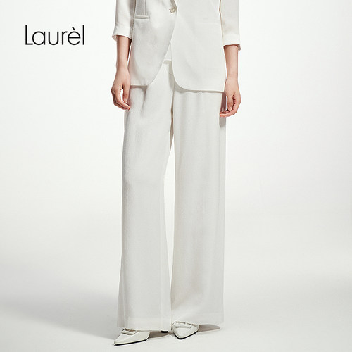 【真丝波纹绉】Laurel劳芮新款淡人通勤阔腿裤女LWL362K02500