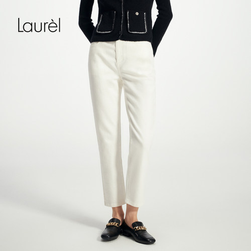 【棉】Laurel劳芮新款直筒修身显瘦牛仔裤女LWD361K02100